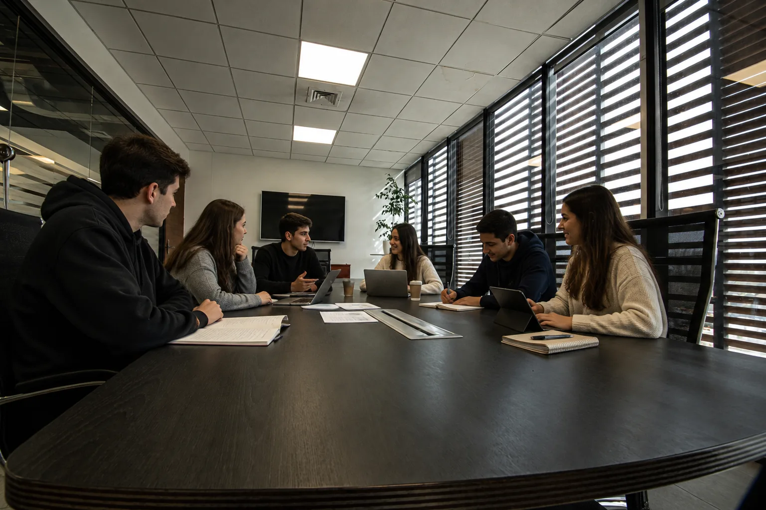 Reunión de seis personas en Sala Laguna